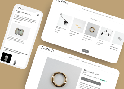 Creating Cohesive Web App for Gallery Funaki website design
