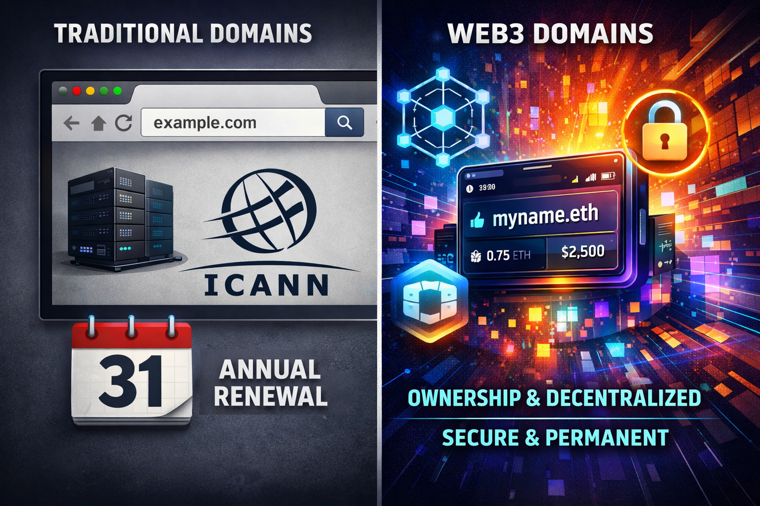 Traditional Domains vs Web3 Domains: What's the Difference?