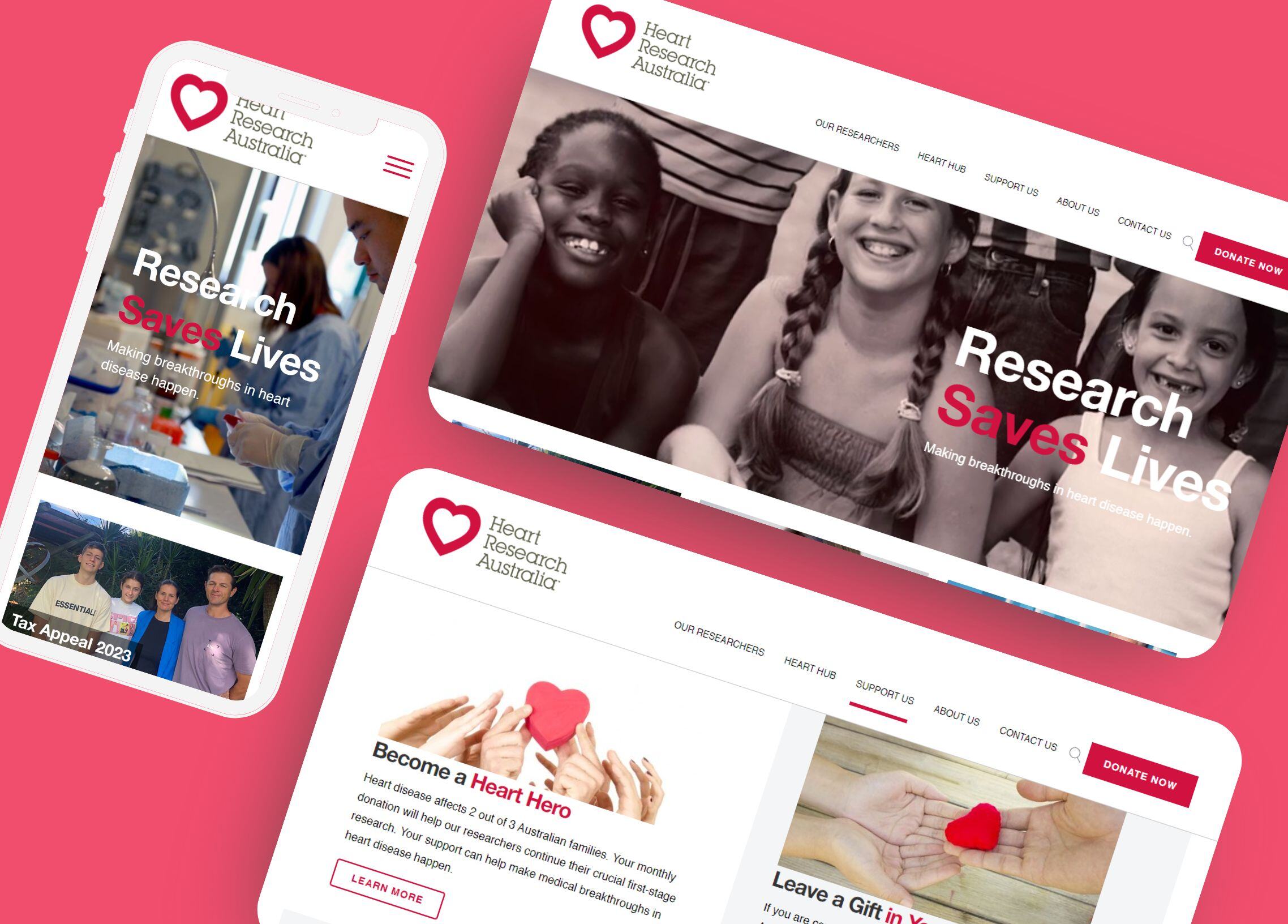 Web design sydney for Heart Research Australia