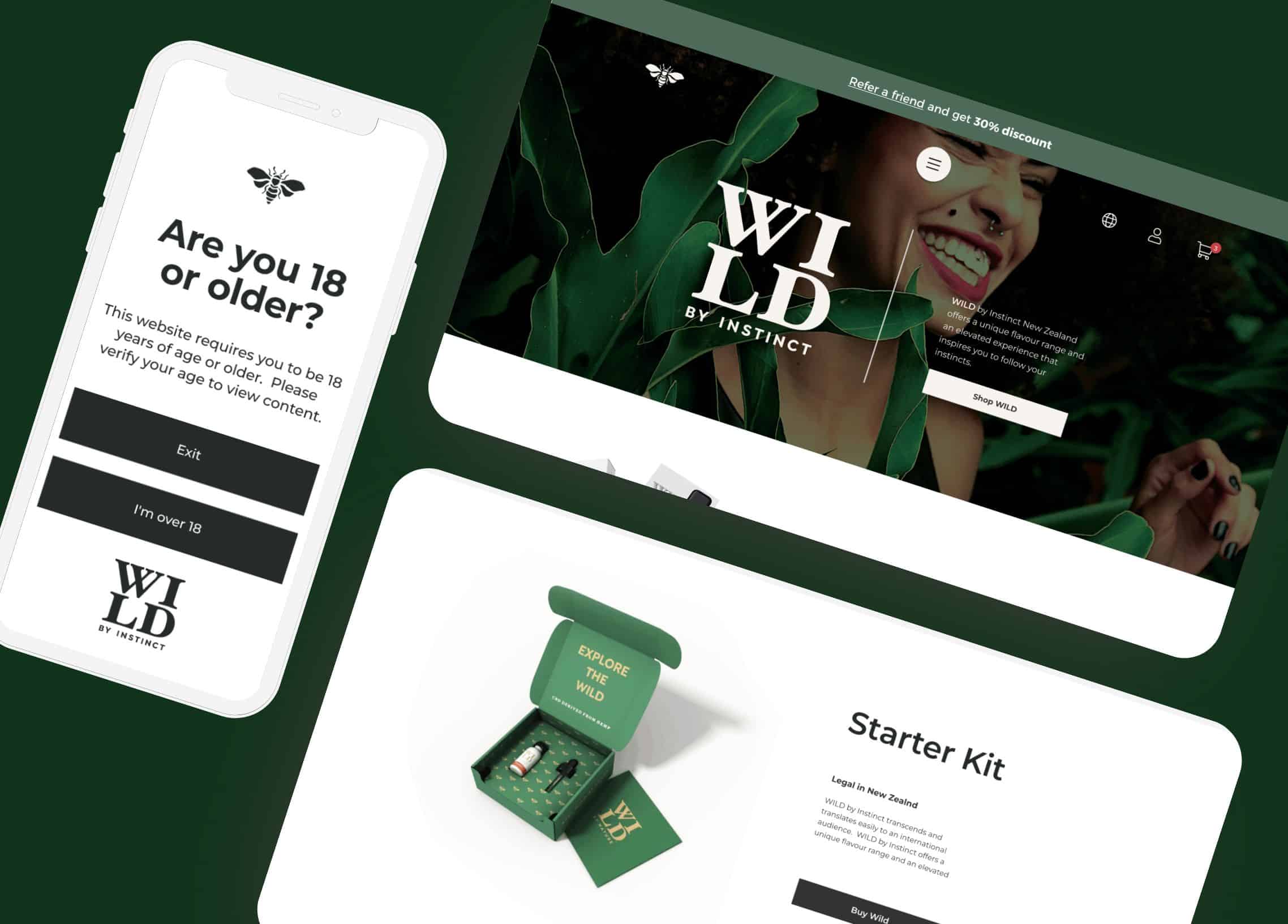 Website for Adult Vaping Products - Wild by Instinct 